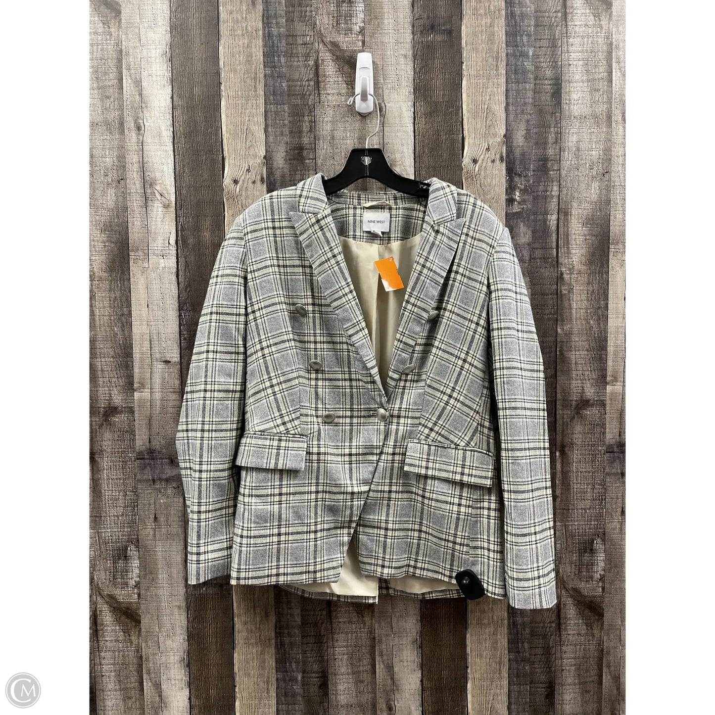 Blazer By Nine West In Plaid Pattern, Size: M
