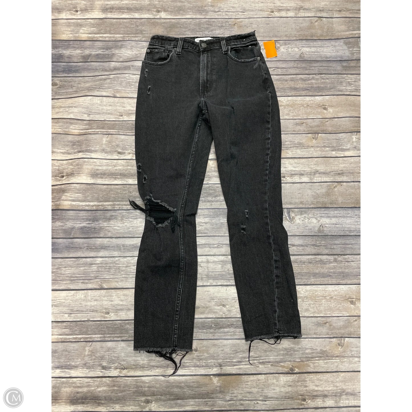 Jeans Skinny By Abercrombie And Fitch In Black Denim, Size: 0