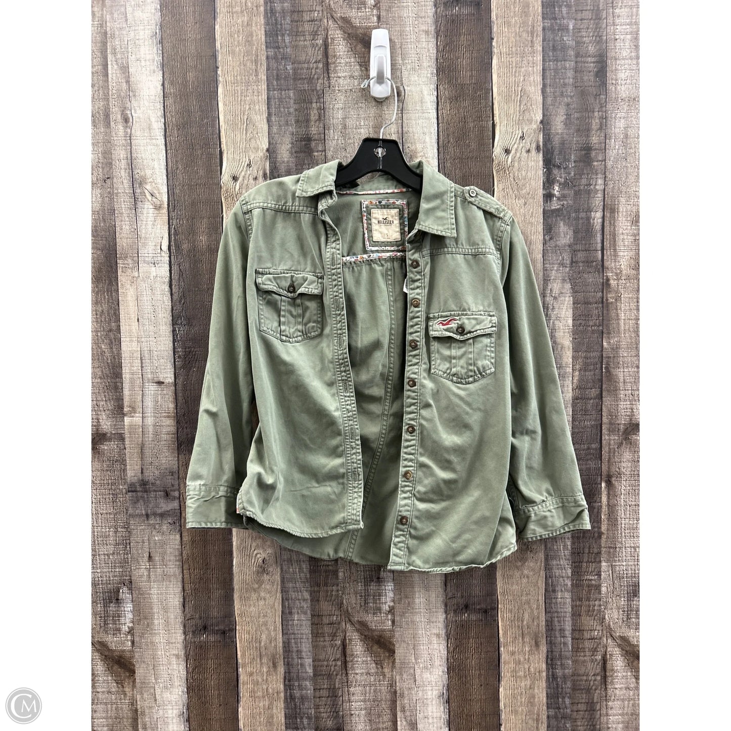 Top Long Sleeve By Hollister In Green, Size: S