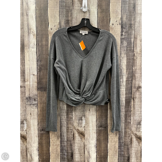 Top Long Sleeve By Listicle In Grey, Size: S