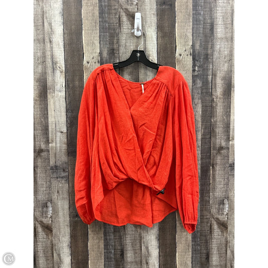 Top Long Sleeve By Free People In Orange, Size: M