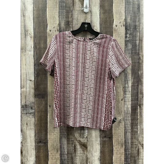 Top Short Sleeve By Banana Republic In Maroon, Size: S