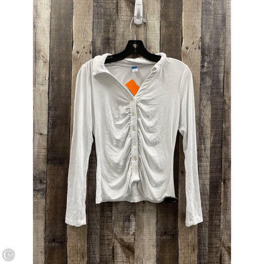 Top Long Sleeve By Old Navy In White, Size: M