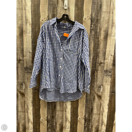 Top Long Sleeve By Cmf In Blue & White, Size: 2x