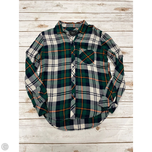 Top Long Sleeve By Rails In Plaid Pattern, Size: Xs