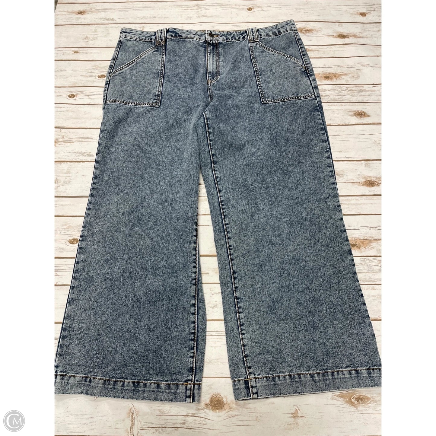 Jeans Wide Leg By Terra & Sky In Blue Denim, Size: 22