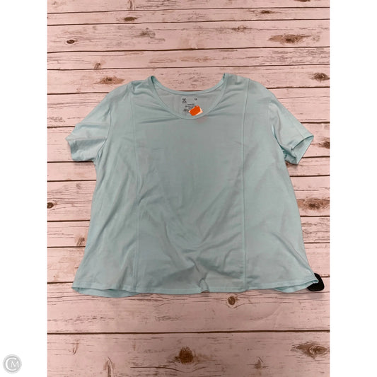 Athletic Top Short Sleeve By Xersion In Blue, Size: 1x