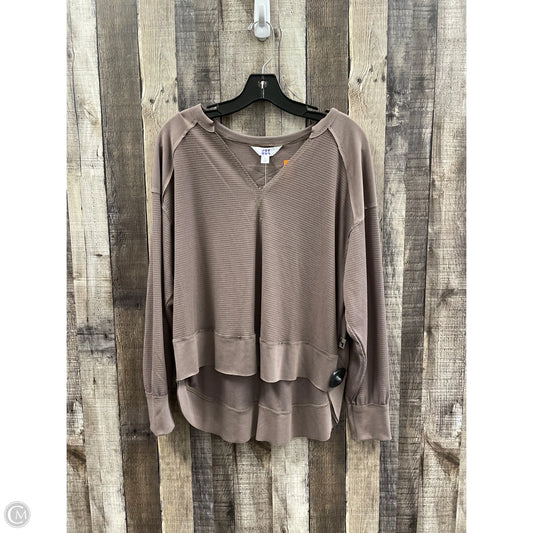 Top Long Sleeve By Joy Lab In Tan, Size: S