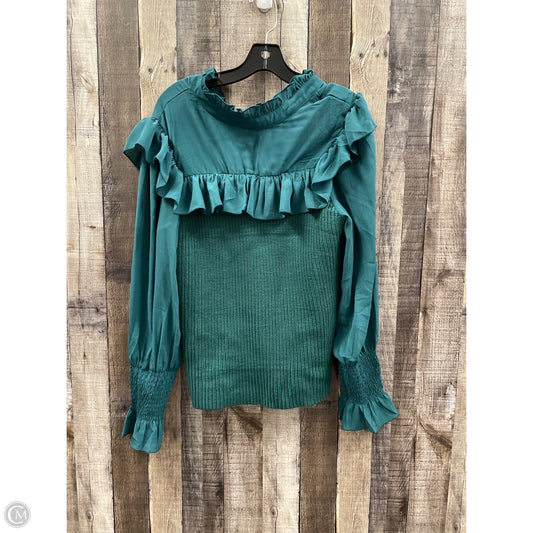 Top Long Sleeve By Cme In Green, Size: L
