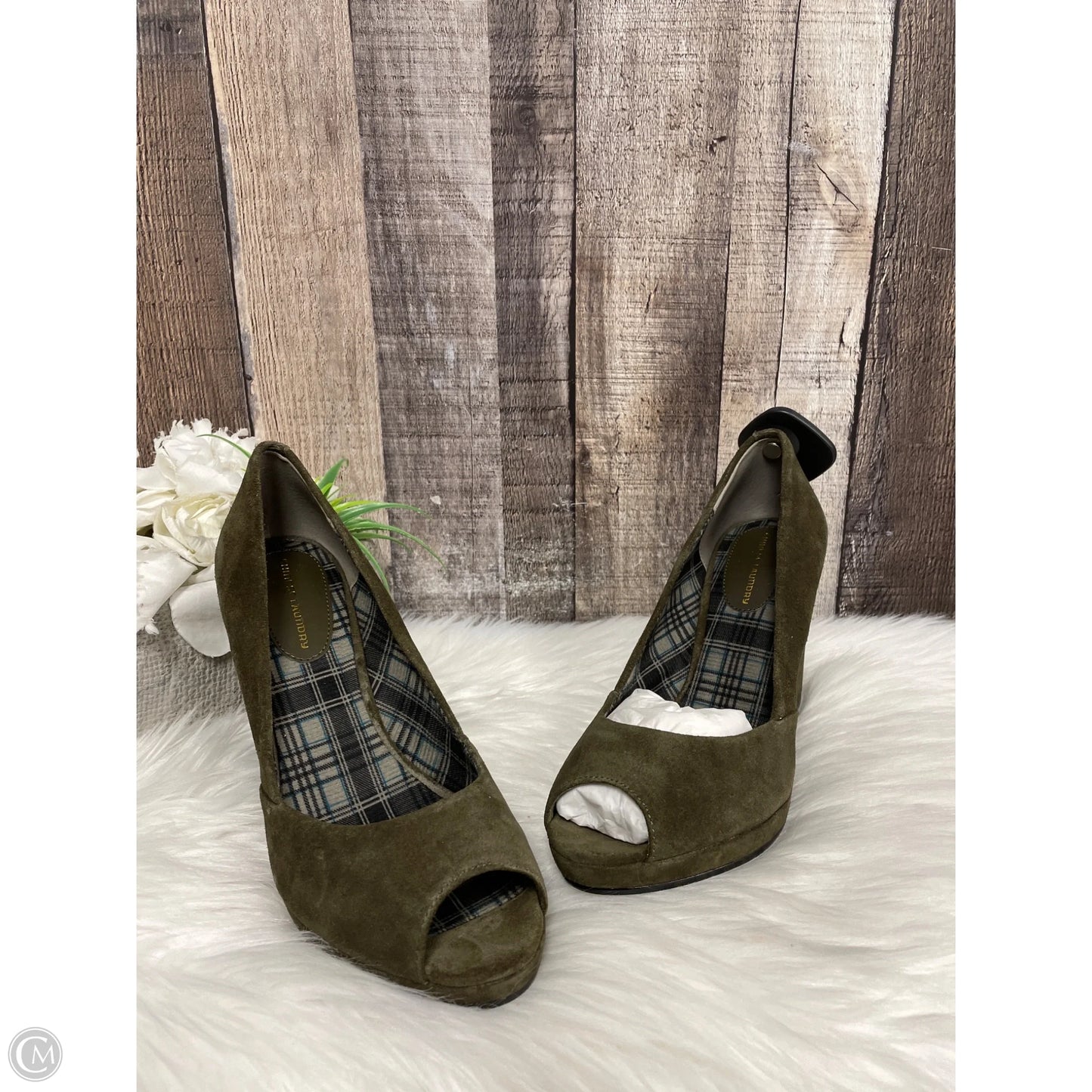 Shoes Heels Wedge By Chinese Laundry In Green, Size: 8