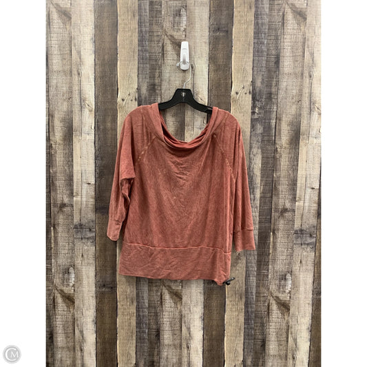 Top Long Sleeve By Promesa In Brown, Size: S