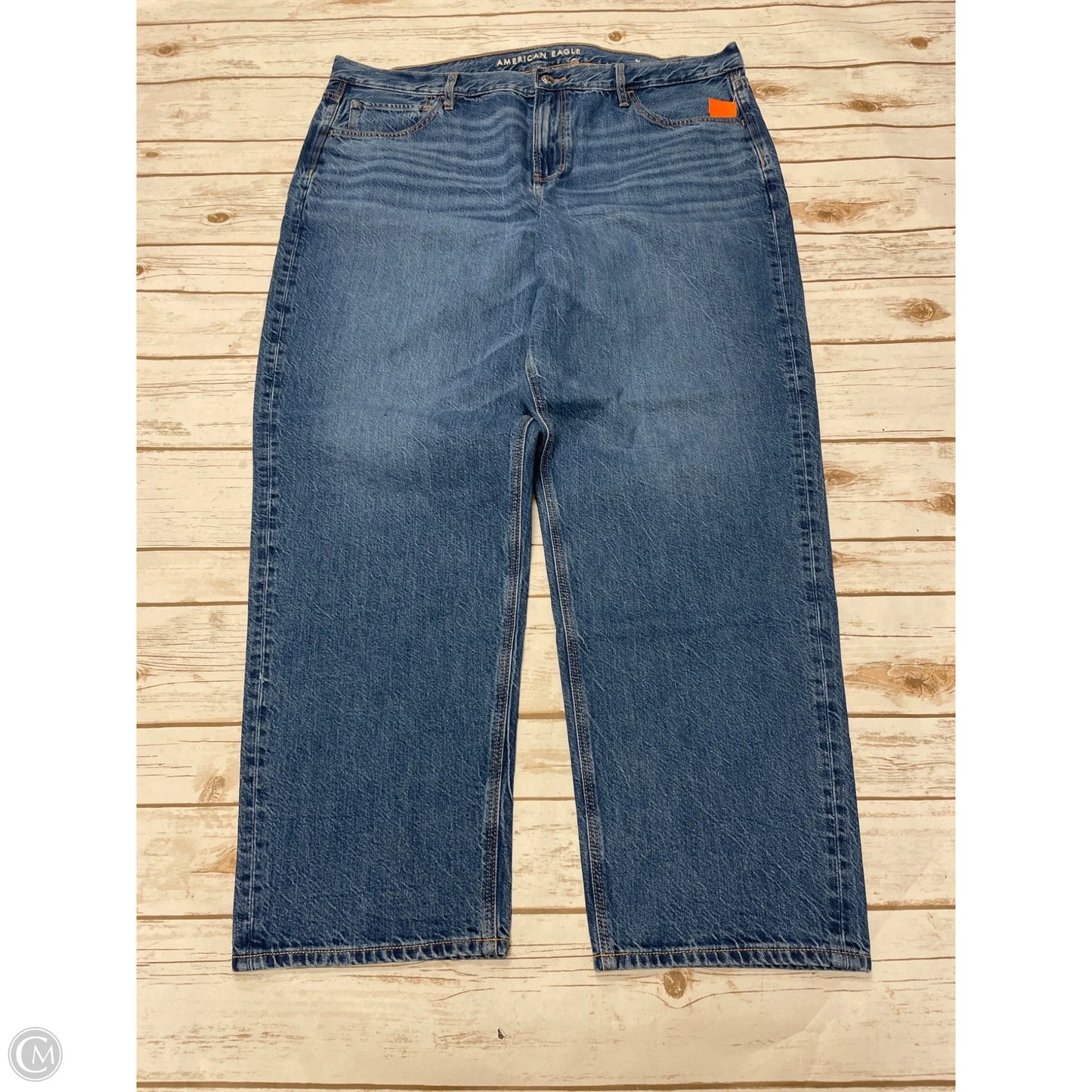 Jeans Straight By American Eagle In Blue Denim, Size: 20