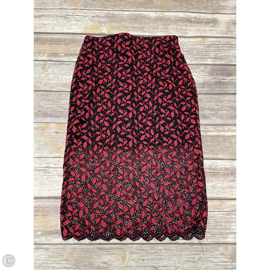 Skirt Midi By Zara In Black & Red, Size: S