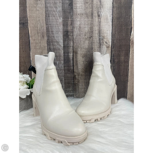 Boots Ankle Heels By Mix No 6 In Ivory, Size: 8.5