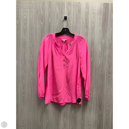 Top Long Sleeve Designer By Lilly Pulitzer In Pink, Size: S
