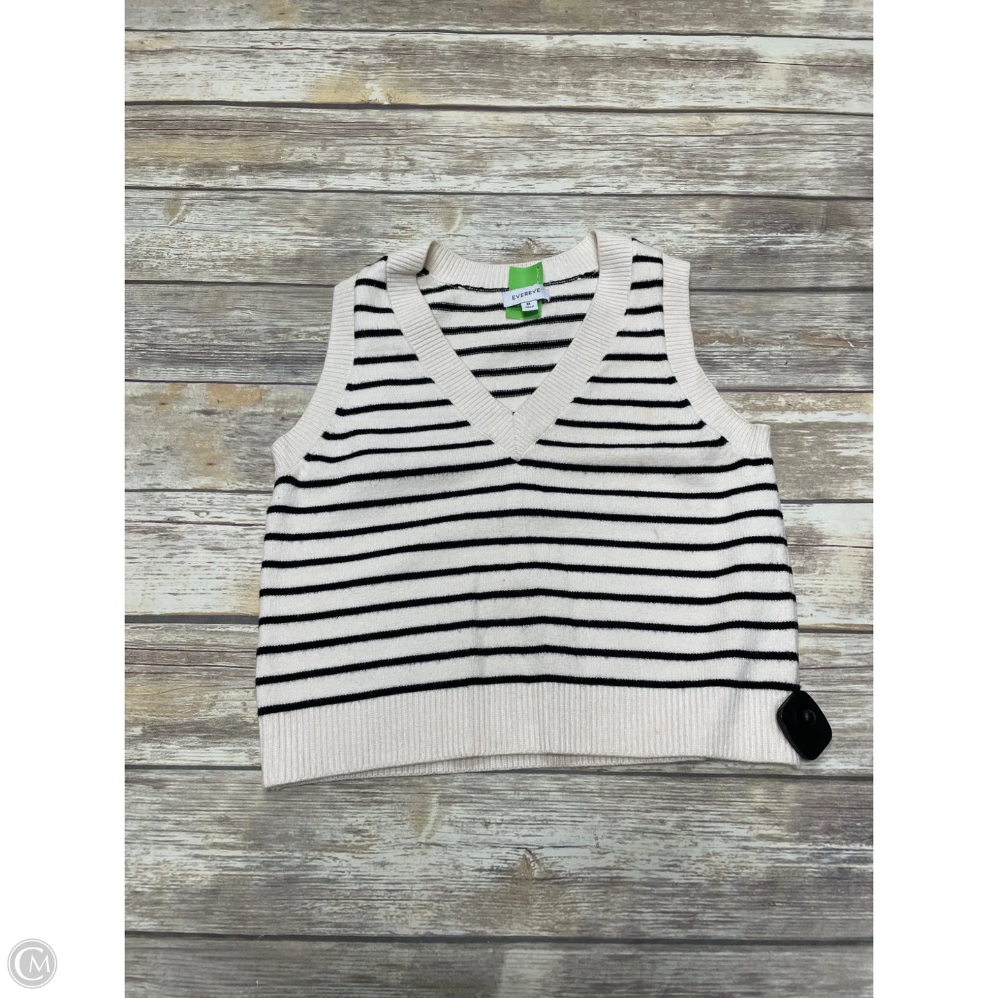 Vest Sweater By Evereve In Striped Pattern, Size: M