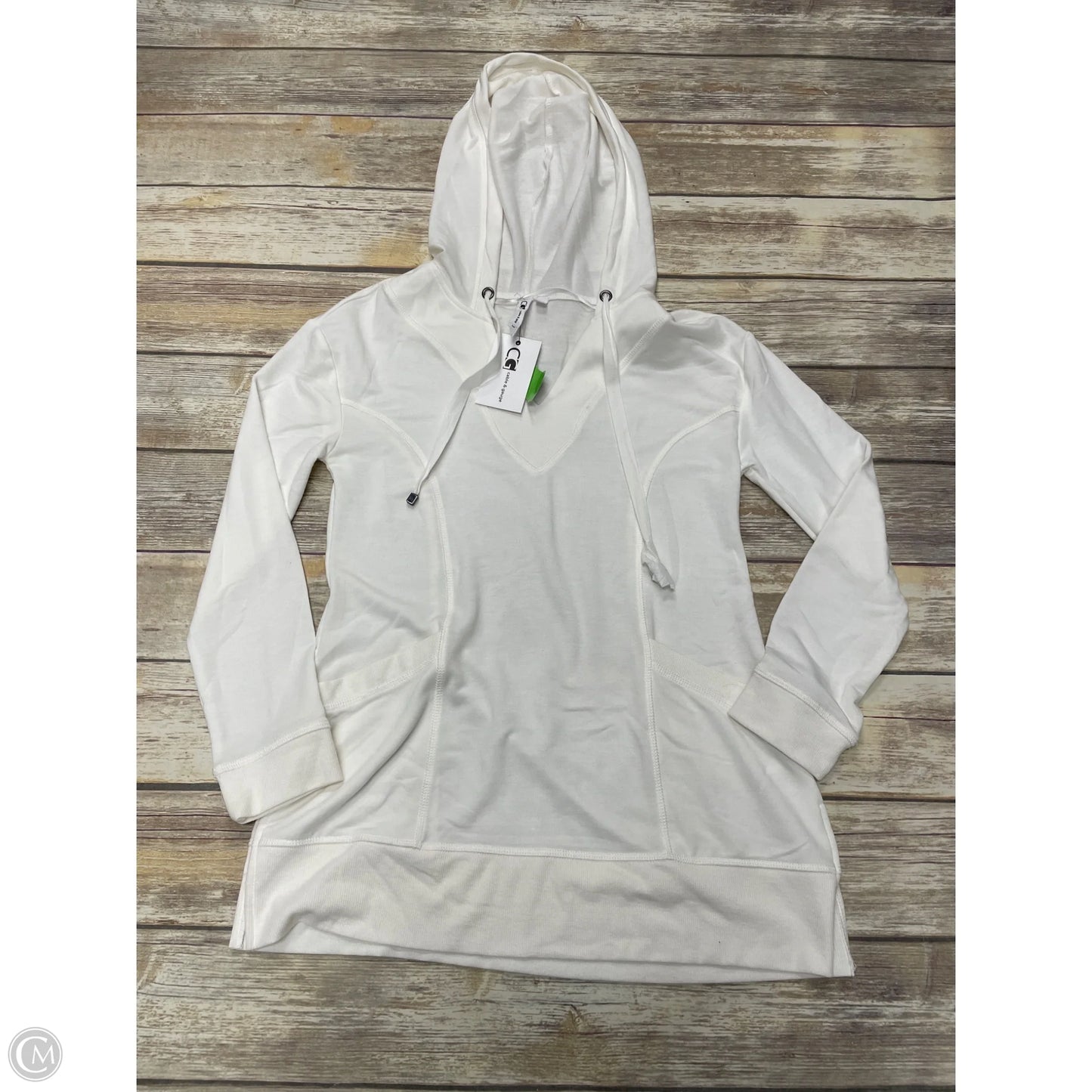 Athletic Top Long Sleeve Hoodie By Cable And Gauge In White, Size: S