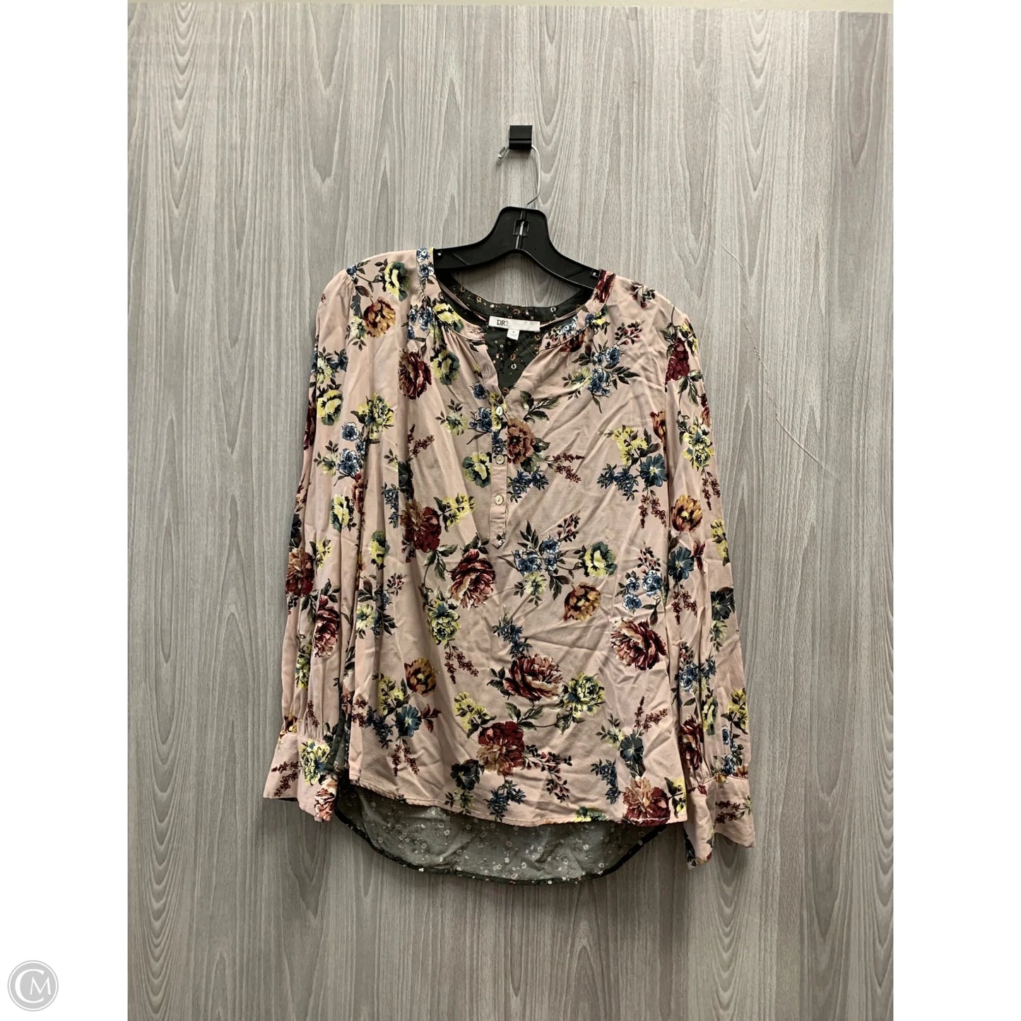 Top Long Sleeve By Dr2 In Floral Print, Size: M