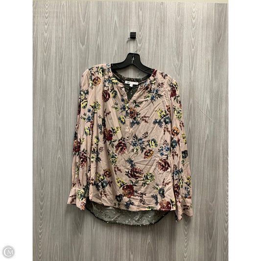 Top Long Sleeve By Dr2 In Floral Print, Size: M