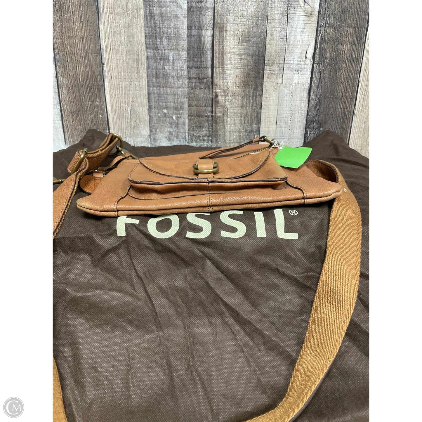 Crossbody Leather By Fossil, Size: Medium