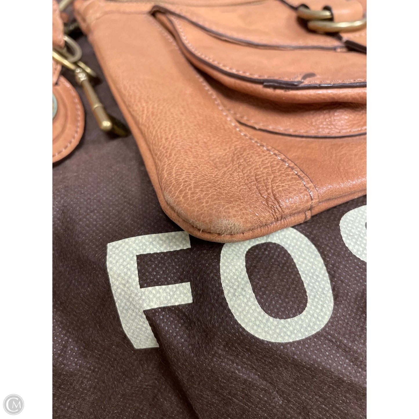 Crossbody Leather By Fossil, Size: Medium