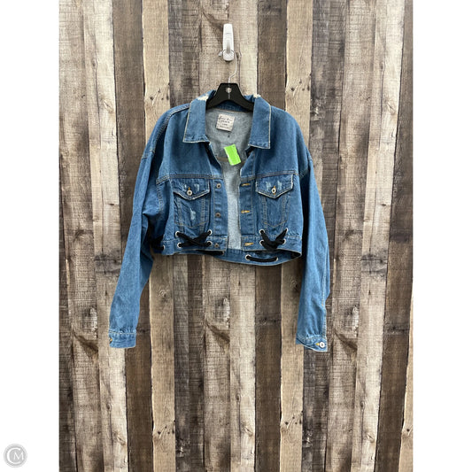 Jacket Denim By Love Tree In Blue Denim, Size: L
