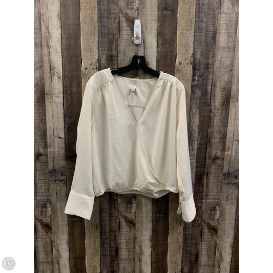 Top Long Sleeve By A New Day In Ivory, Size: L