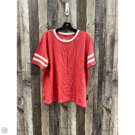 Top Short Sleeve By Maurices In Red, Size: 1x