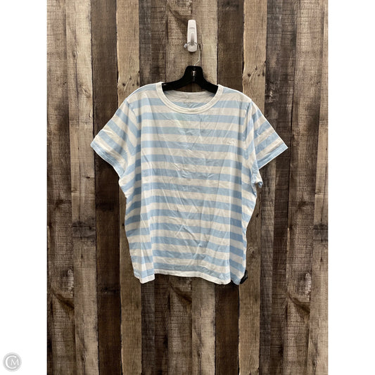 Top Short Sleeve Basic By Old Navy In Blue & White, Size: Xxl