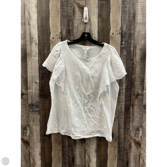 Top Short Sleeve By Time And Tru In White, Size: Xxl