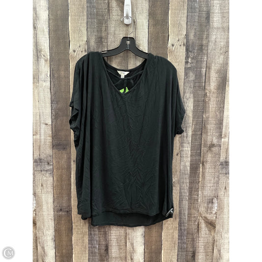 Top Short Sleeve Basic By Terra & Sky In Black, Size: 1x