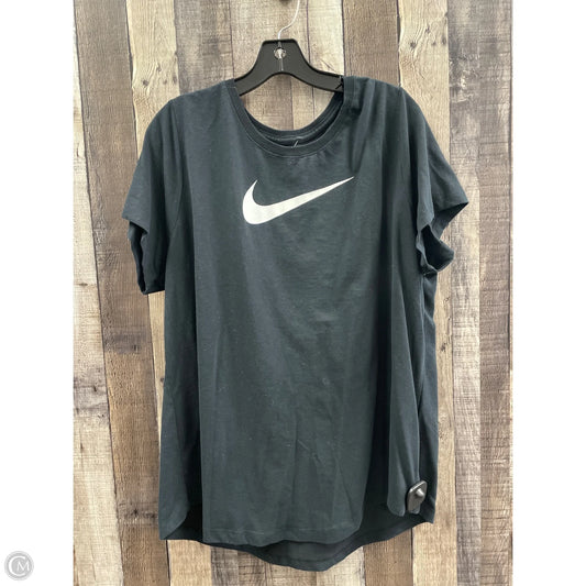Athletic Top Short Sleeve By Nike In Black, Size: 1x