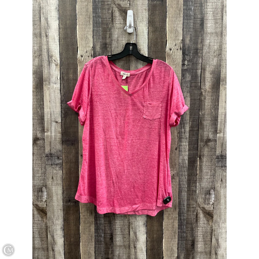Top Short Sleeve By Style And Company In Pink, Size: 1x