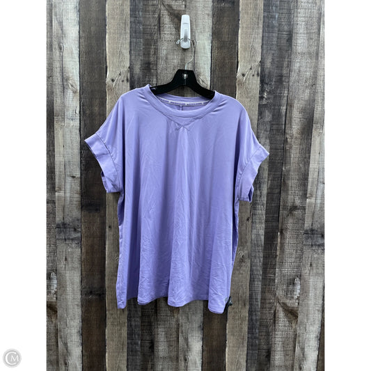 Athletic Top Short Sleeve By Livi Active In Purple, Size: L