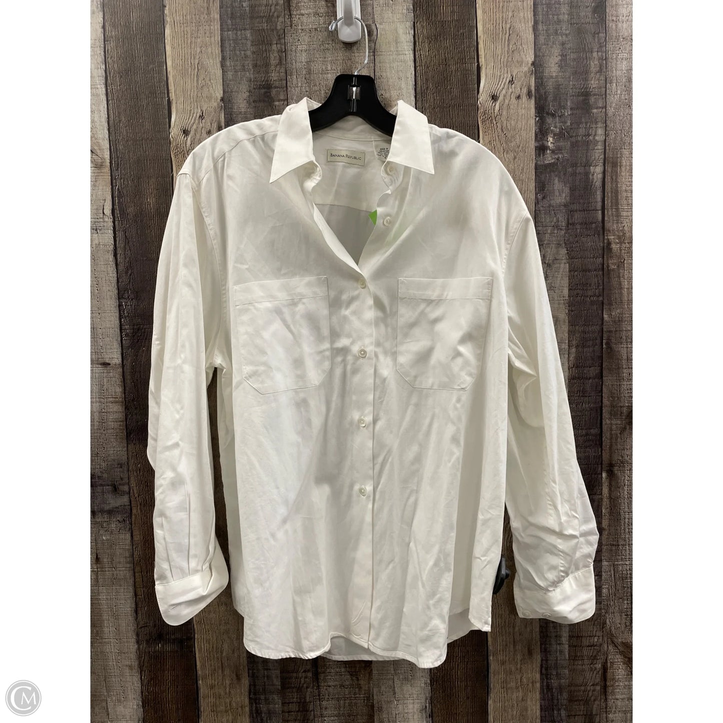 Top Long Sleeve By Banana Republic In White, Size: S