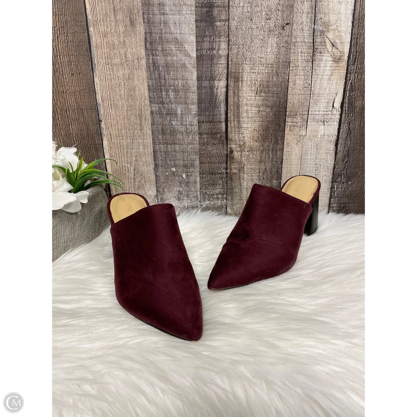Shoes Heels Block By Nine West In Maroon, Size: 5.5