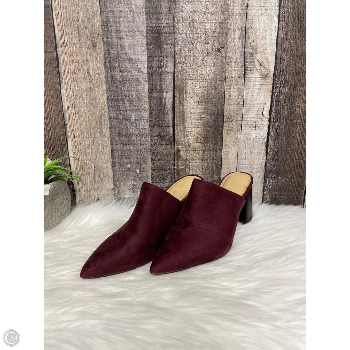 Shoes Heels Block By Nine West In Maroon, Size: 5.5