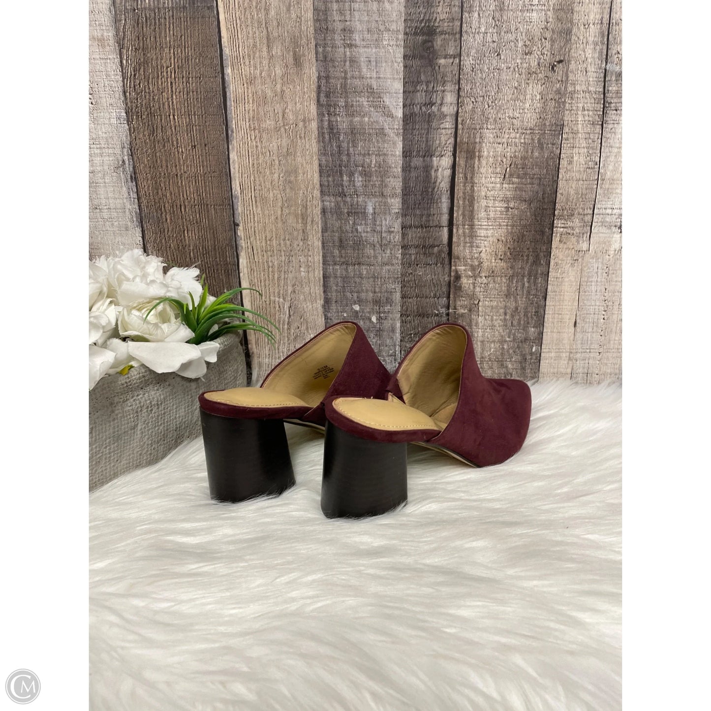 Shoes Heels Block By Nine West In Maroon, Size: 5.5