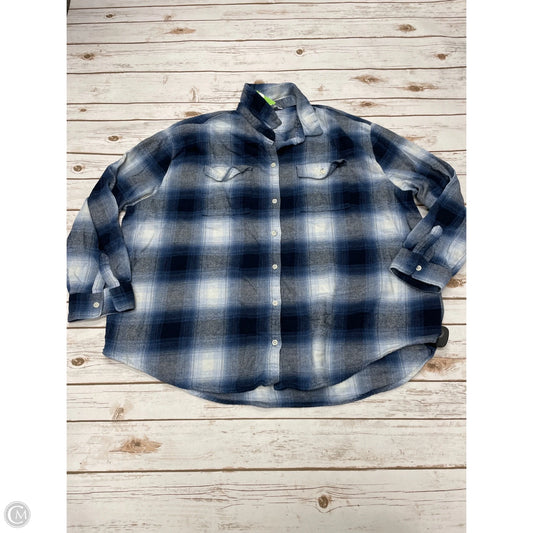 Top Long Sleeve By Old Navy In Blue & White, Size: Xxl