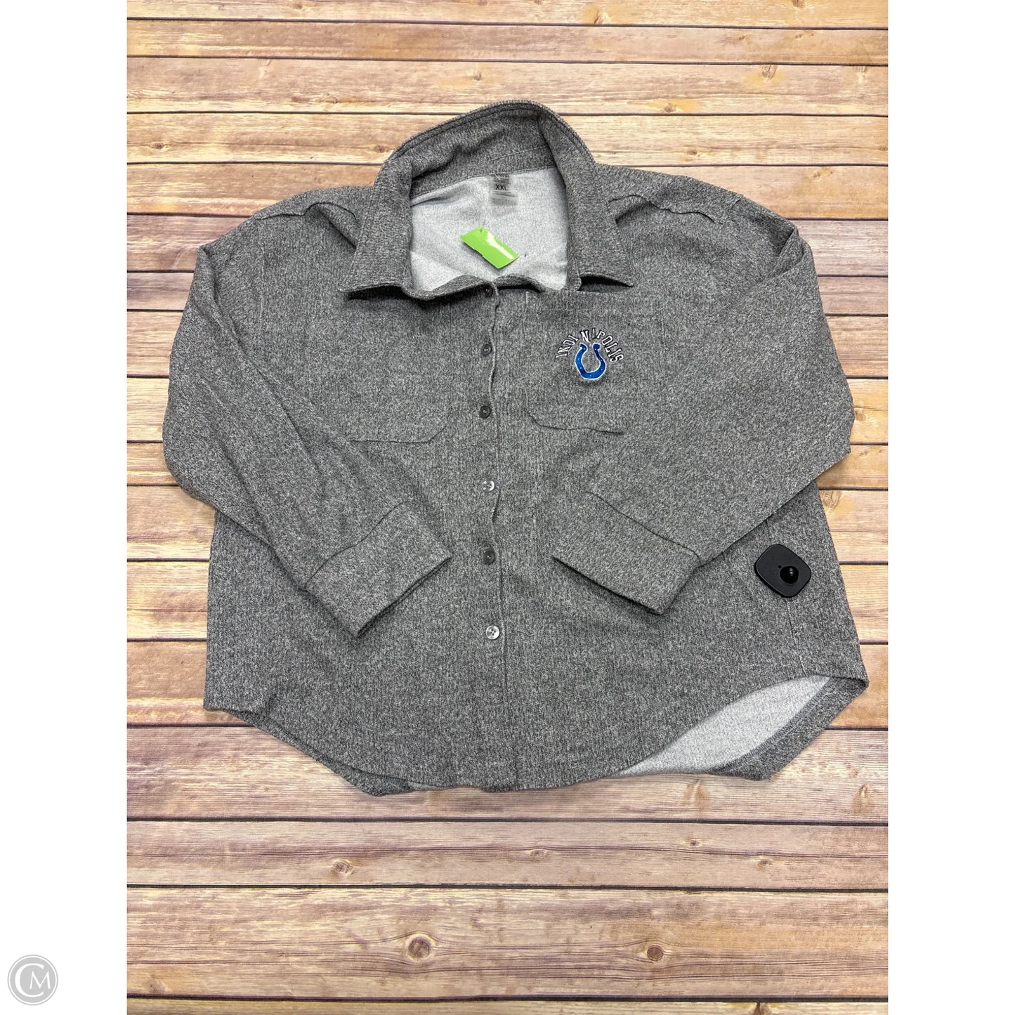 Jacket Shirt By Cme In Grey, Size: Xxl