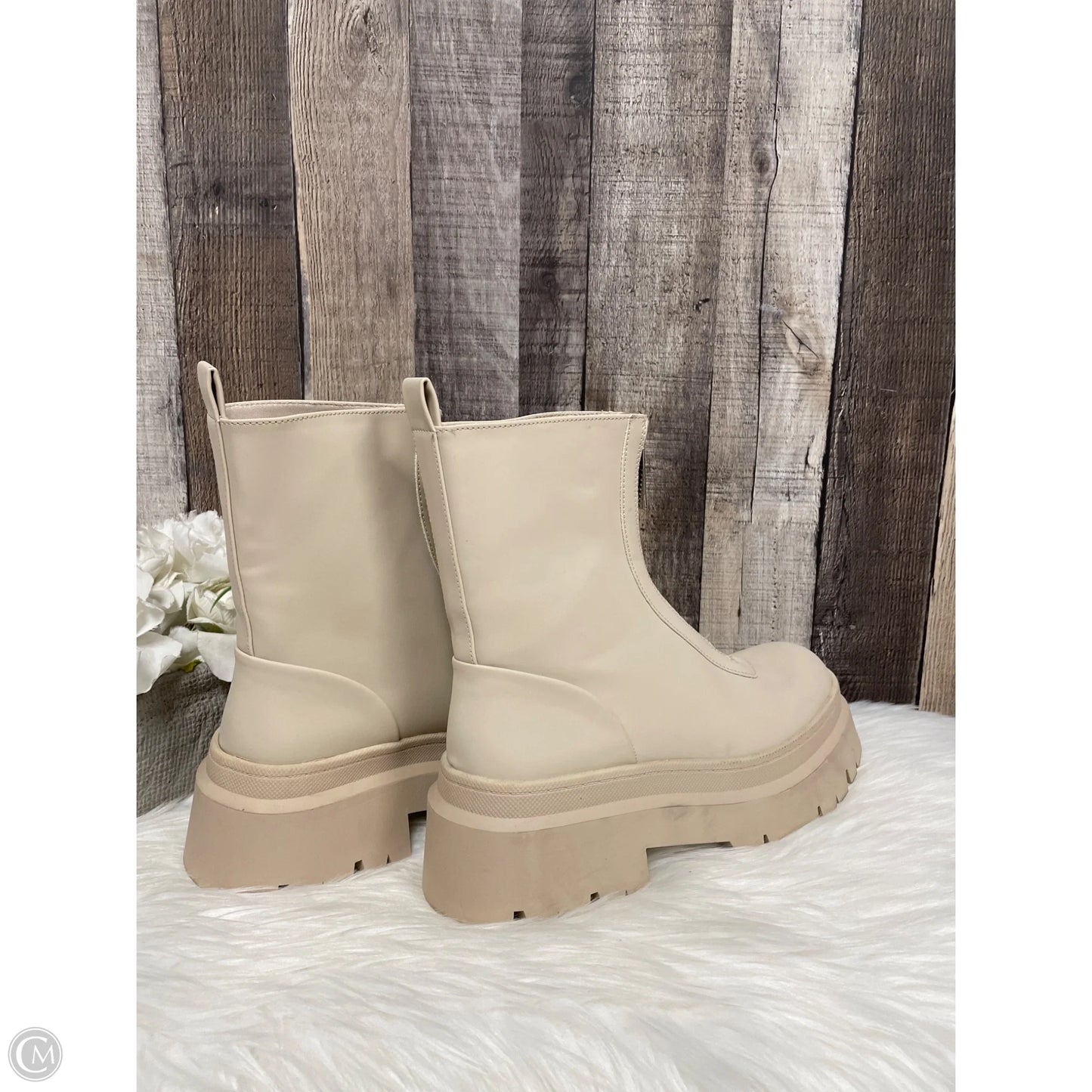 Boots Ankle Heels By Cme In Taupe, Size: 8