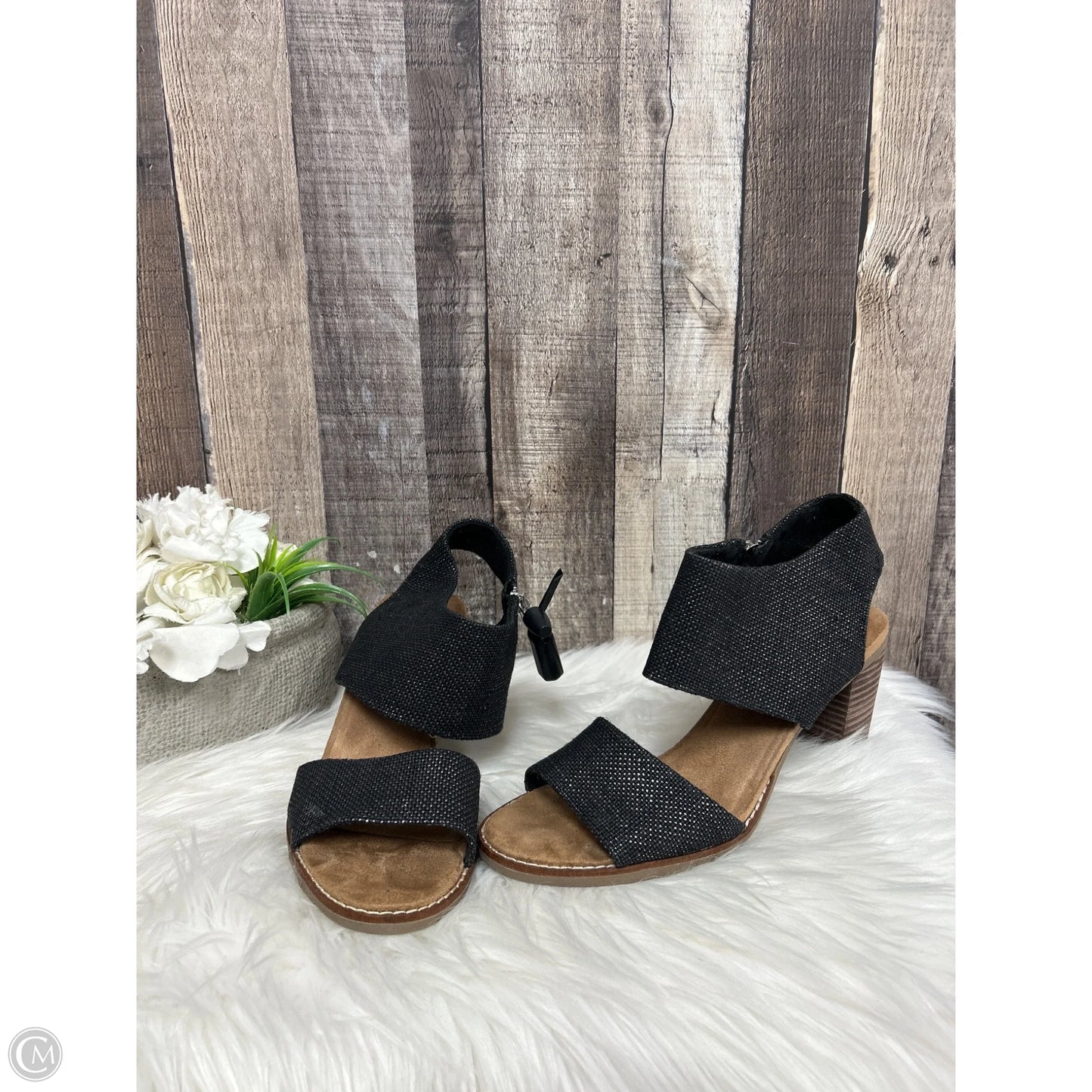 Sandals Heels Block By Toms In Black, Size: 9