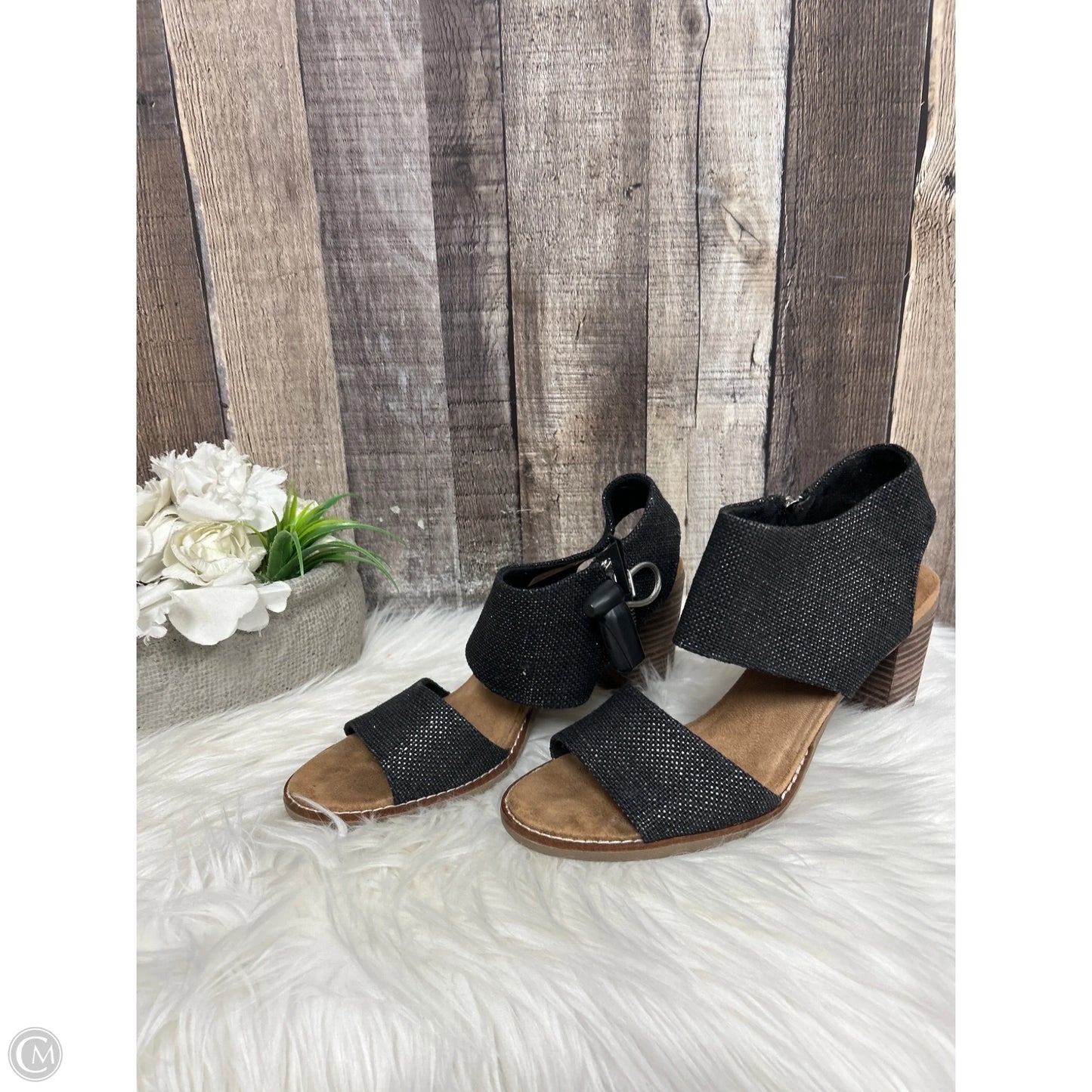 Sandals Heels Block By Toms In Black, Size: 9
