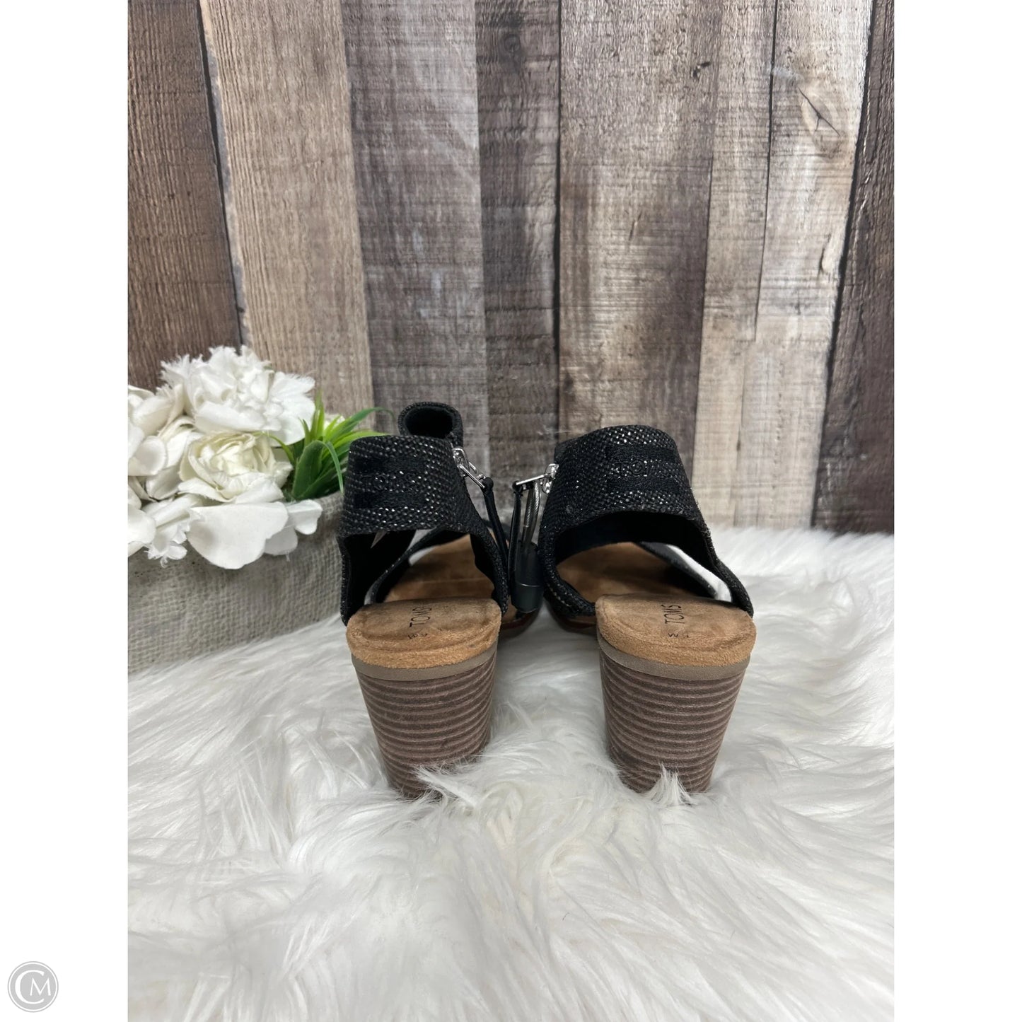 Sandals Heels Block By Toms In Black, Size: 9
