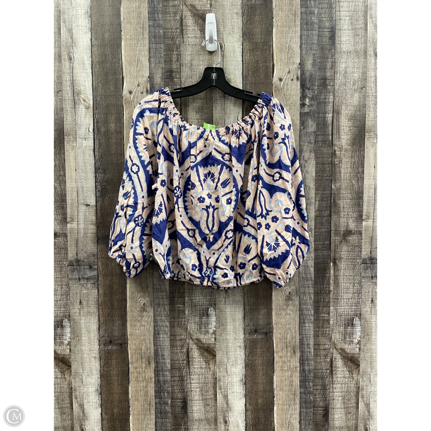 Top 3/4 Sleeve By Christian Siriano In Multi-colored, Size: L
