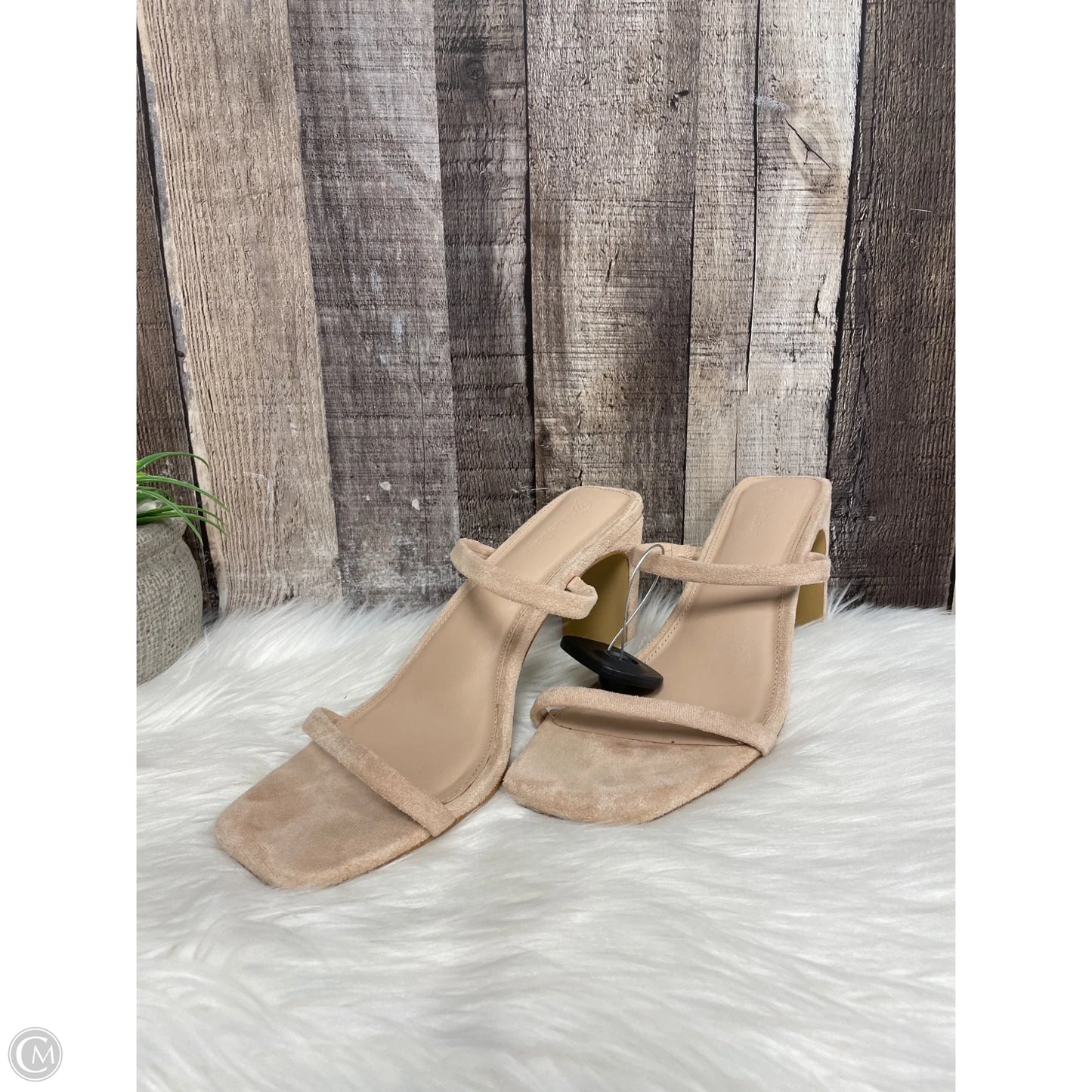 Sandals Heels Block By Cme In Tan, Size: 10