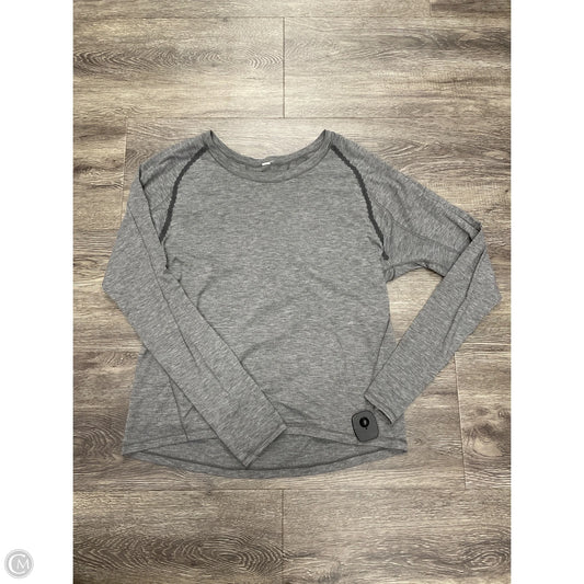 Athletic Top Long Sleeve Crewneck By Lululemon In Grey, Size: S