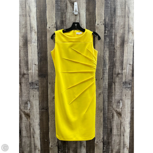 Dress Casual Midi By Calvin Klein In Yellow, Size: M