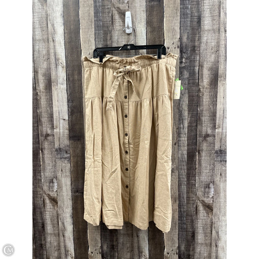 Skirt Midi By Universal Thread In Tan, Size: Xl