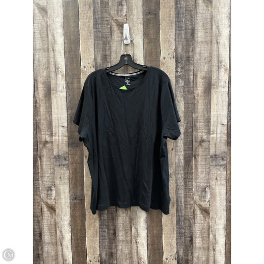 Top Short Sleeve By Croft And Barrow In Black, Size: 3x